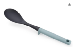 Duo Solid Spoon with integrated tool rest, Hygienic Cooking Kitchen Utensil for use with non-stick cookware, Opal