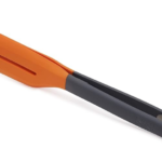 Turner Tongs, Ergonomic Silicone Tongs, Locks for compact storage, Dishwasher safe - Grey/Orange, 24