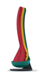 Nest 5 piece Utensils set with magnetic storage stand, compact kitchen organisation, dishwasher safe - Multicolour