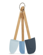 3 Piece Spatula Set, Sustainable Bamboo/Silicone, (L) 280 mm x (W) 65 mm, Kitchen Utensils/Tools, Heat Resistant Silicone, Includes 3 x Cooking Spatulas, Not Dishwasher Safe