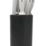 Knife Set with Block - Stainless Steel Kitchen Knives for Chopping, Slicing, and Cutting, Includes Sharpener and Scissors - Durable, Compact Knife Set with Block for Small Kitchens