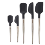 Silicone Tools 5-Piece Ultimate Set, Stainless Steel and Black