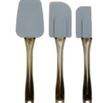 Rectangular Silicone Spatulas, 3 Piece Set (small, medium and large), Gray