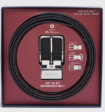 Complete your look with this black leather belt featuring a stylish silver buckle. Crafted from high-quality leather, it combines both durability and timeless style, making it an essential addition to your outfit.