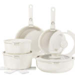 SmartStart Classic 5 Piece Cookware Set with Easy Clean Aeroglide Non-Stick Coating, Oven Safe, Long Lasting, PFOA Free, Black