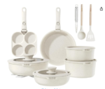 6 Piece Non Stick Induction Cookware Set, with Lids, Black