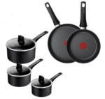 9 Piece Pots and Pans Sets with Removable Handles, Non-Stick Cookware Set, Granite Induction Cookwar, Stackable, Easy to Clean, PFOA-Free