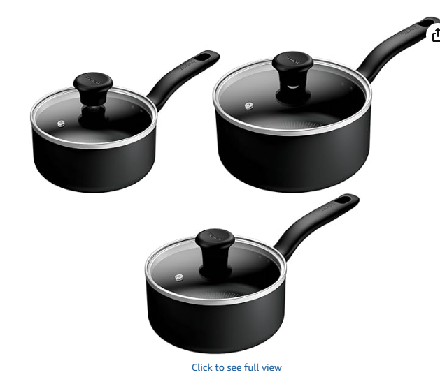 image29.png 5-Piece Stainless Steel Induction Cookware Set – Black Handle (Milk Pan, Saucepans & Frying Pan) – Durable, Easy-Clean, Dishwasher Safe - Image 1