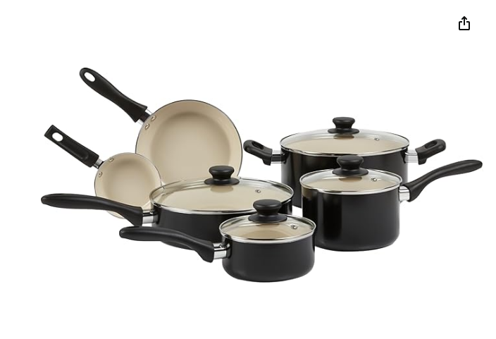 image30.png Titanium Essential Set 3 pcs, saucepans 16/18/20 cm + Lids, Milkpan 14cm & Frying pan 24 cm, Non-Stick Coating, Metal Safe, All Hobs Compatible Except Induction - Image 1