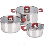 Ceramic Non-Stick Pots and Pans, 11-Piece Cookware Set, PFOA- and PTFE-Free, Black/Cream