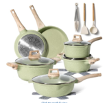  Cavaletto 5 Piece Cookware Set with 16cm, 18cm, 20cm Saucepans and 24cm, 28cm Non-Stick Frying Pans, Midnight Blue & Rose Gold