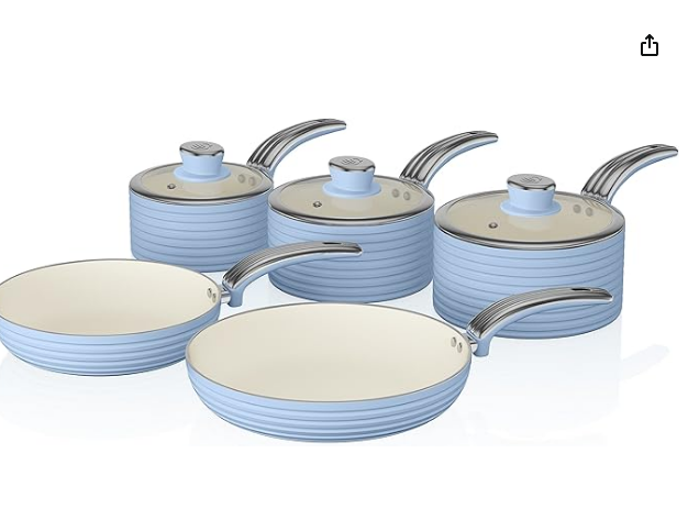 image36.png Set of 15 Pots and Pans, Non-Stick Cookware Set, Granite Induction Cookware Non-Stick Set with Frying Pans and Saucepans (PFOS, PFOA Free) (Green) - Image 1
