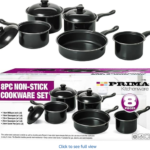 Cookware Set, 12 Piece Pots and Pans with Utensils, Nonstick PFOA Free Scratch Resistant Cooking Surface Compatible with All Stoves, Nylon and Aluminum, Black