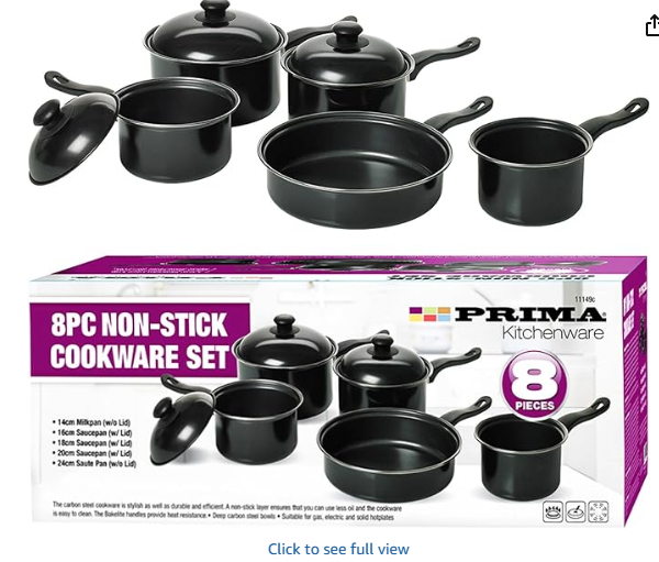 image40.png Cookware Set, 12 Piece Pots and Pans with Utensils, Nonstick PFOA Free Scratch Resistant Cooking Surface Compatible with All Stoves, Nylon and Aluminum, Black - Image 1