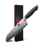 Santoku Knife, Edgekeeper Stainless Steel Self-Sharpening Santoku Knife, 12cm (5"), Clam Packed, Black