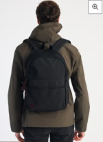 This basic black backpack from Tokyo Laundry features striking red detailing on the zip and a signature Tokyo Laundry badge. Perfect for everyday use, it combines style and practicality with spacious compartments and durable design. With two adjustable padded straps this is a sleek, functional accessory for carrying your essentials in style. Dimensions - H: 41cm, W:28 cm, D: 13cm.